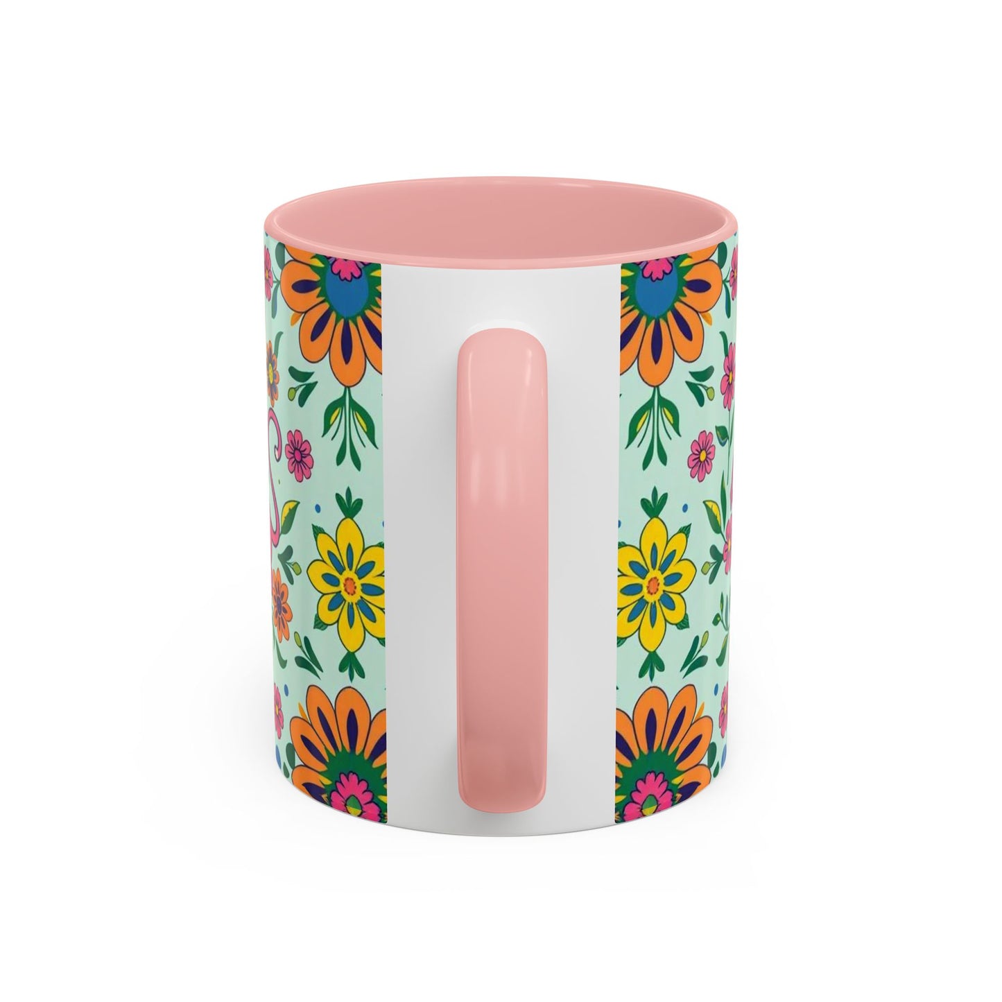 Accent Coffee Mug, Aquarius, Zodiac, Flower Pattern, (11, 15oz)
