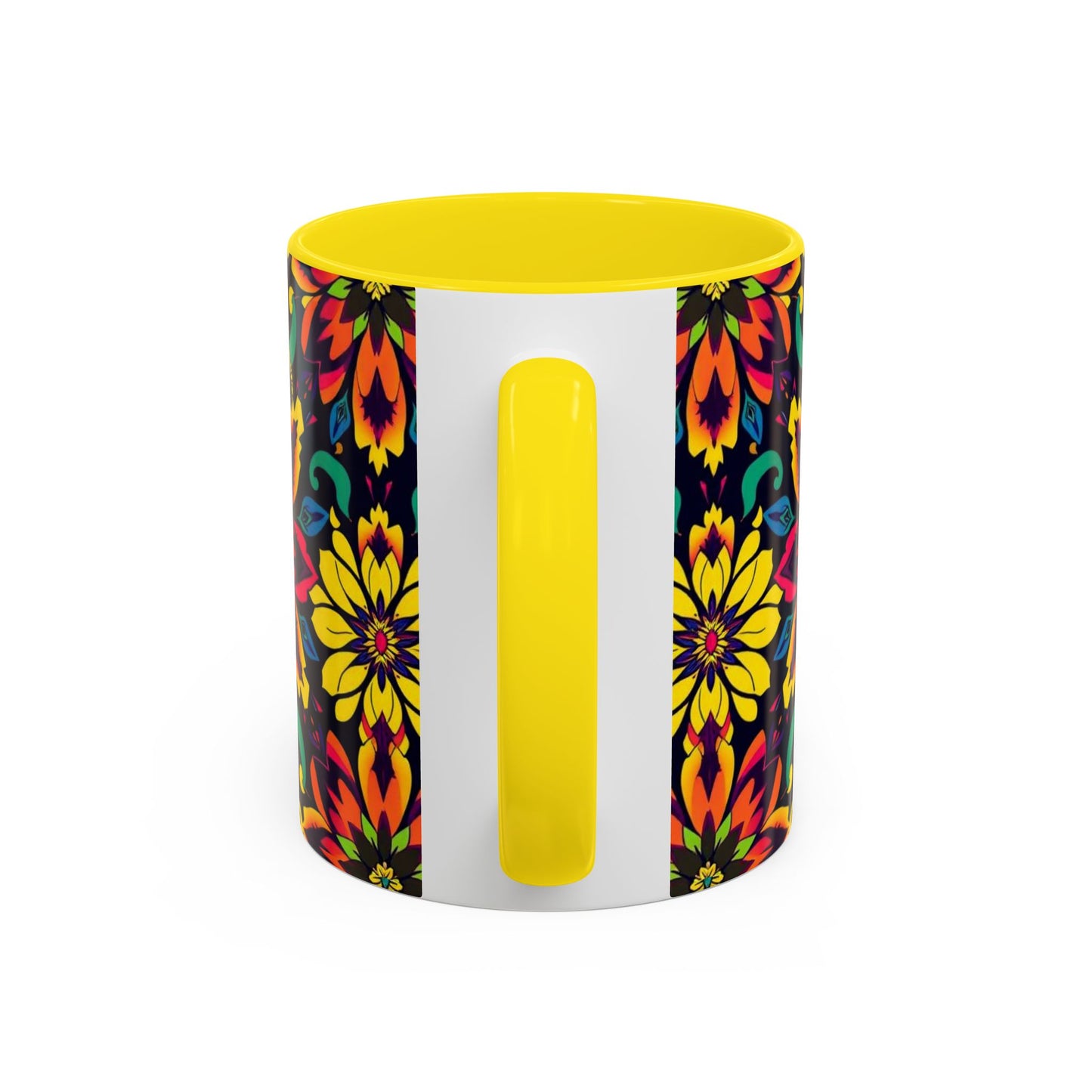 Accent Coffee Mug, Capricorn, Zodiac v4, Flower Pattern, (11, 15oz)