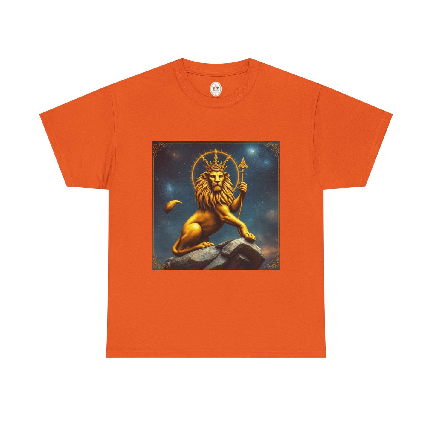 Unisex Heavy Cotton T-Shirt, King of Lions, Leo Zodiac Design