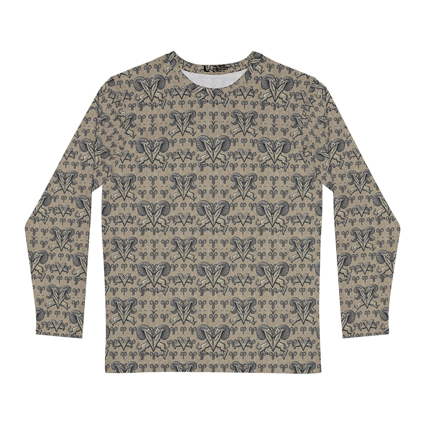 Men's Long Sleeve Shirt, (AOP), Aries, Zodiac, Pattern
