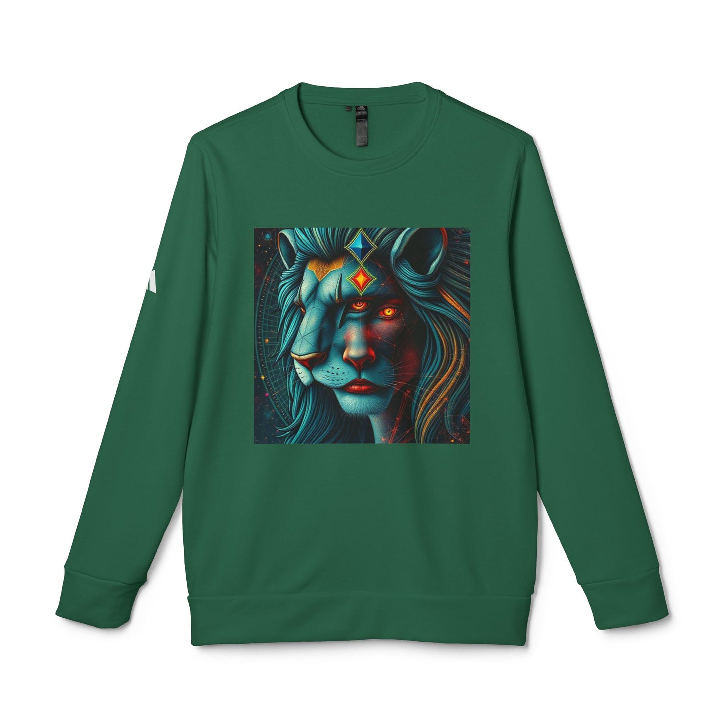 Adidas, Unisex Fleece Crewneck Sweatshirt, Leo, Pop Art, Zodiac