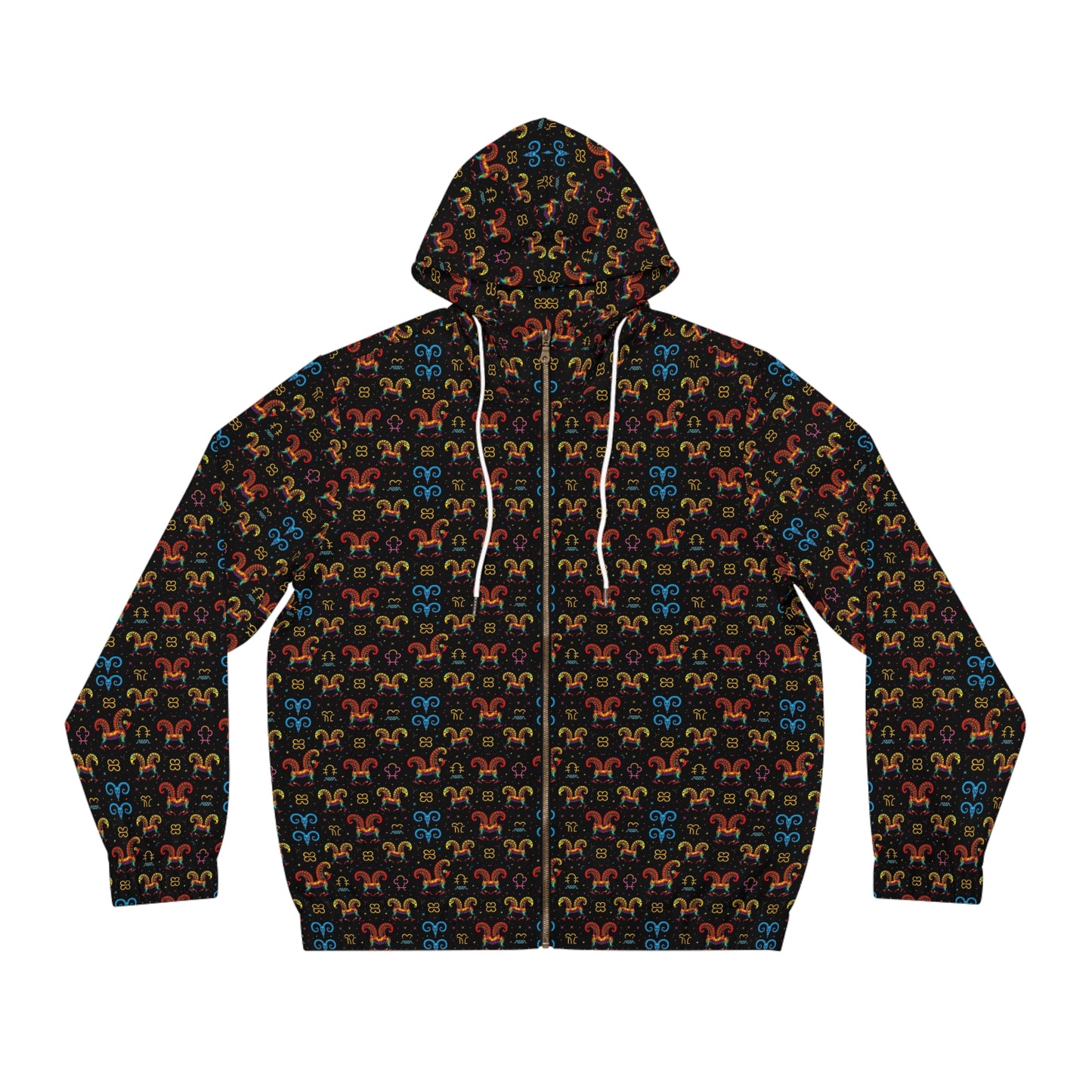 Full-Zip Hoodie (AOP), Aries, Zodiac v1, Pattern