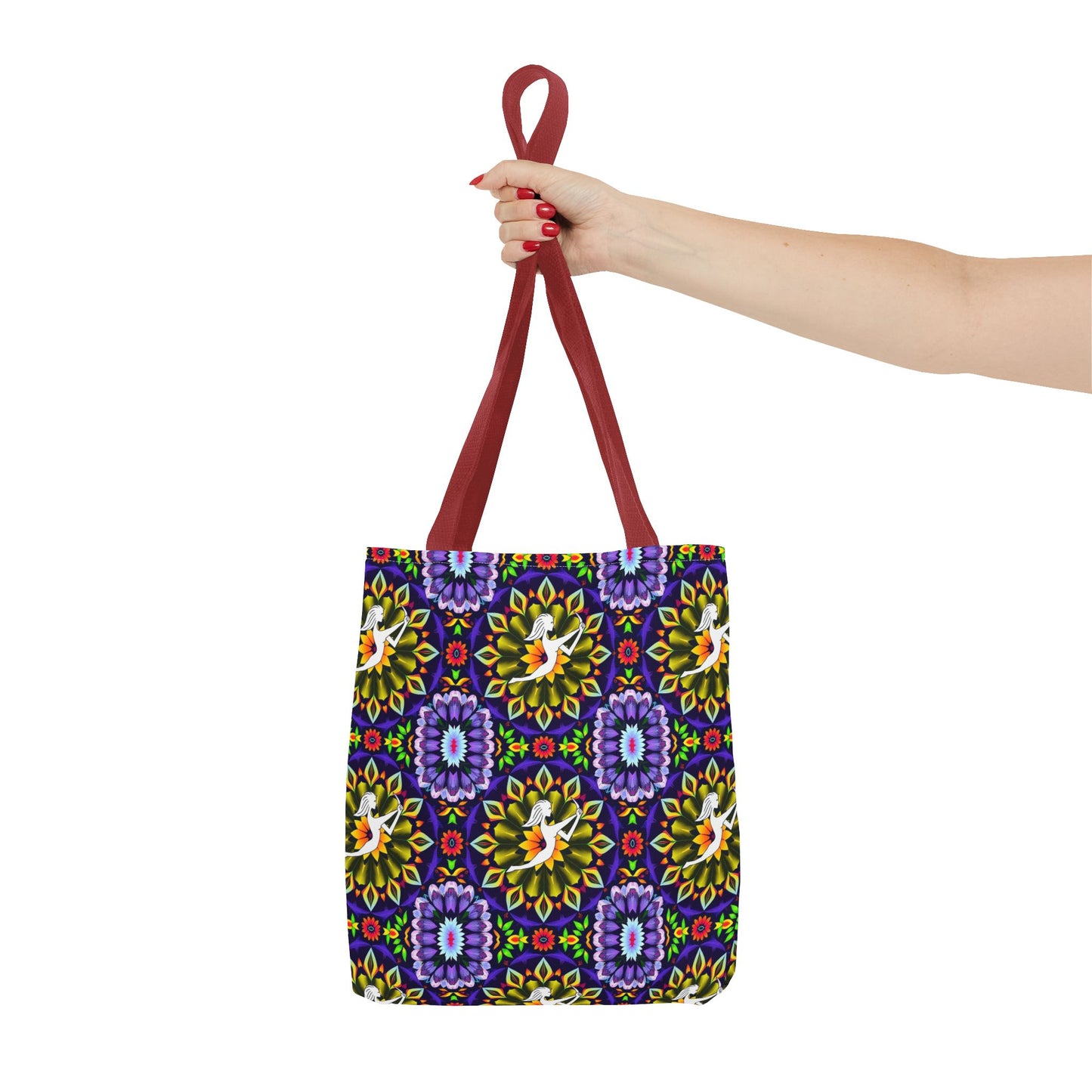 Tote Bag (AOP), Sagittarius, Zodiac v2, Flower Pattern