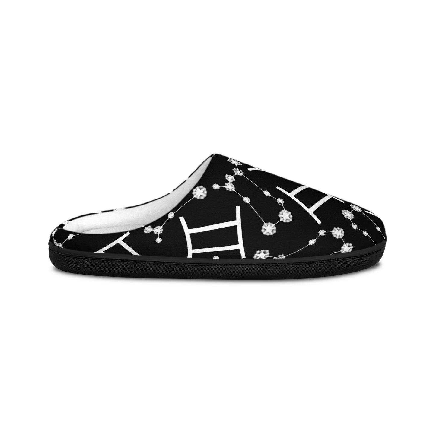 Women's Indoor Slippers, Gemini Zodiac Sign, 100% polyester, Outer-layer and lining