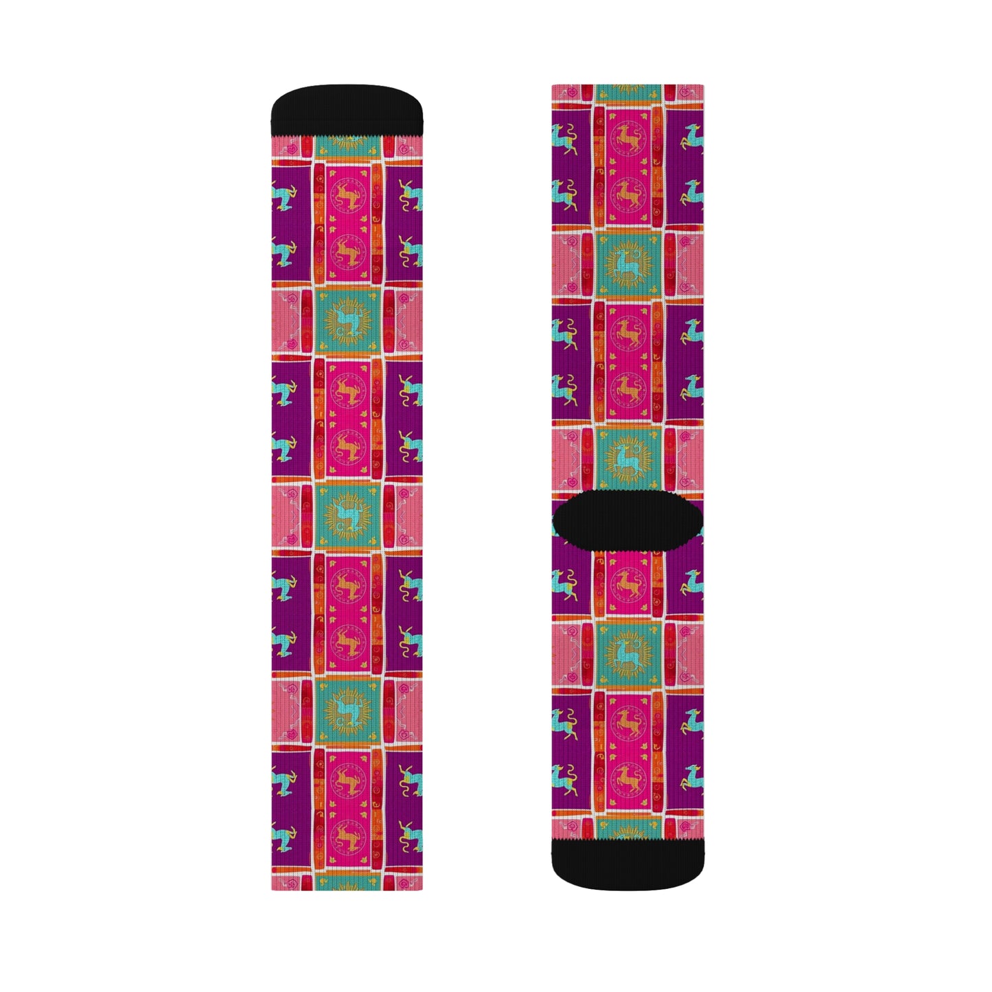 Sublimation Socks, Capricorn, Zodiac v2, Shapes Pattern