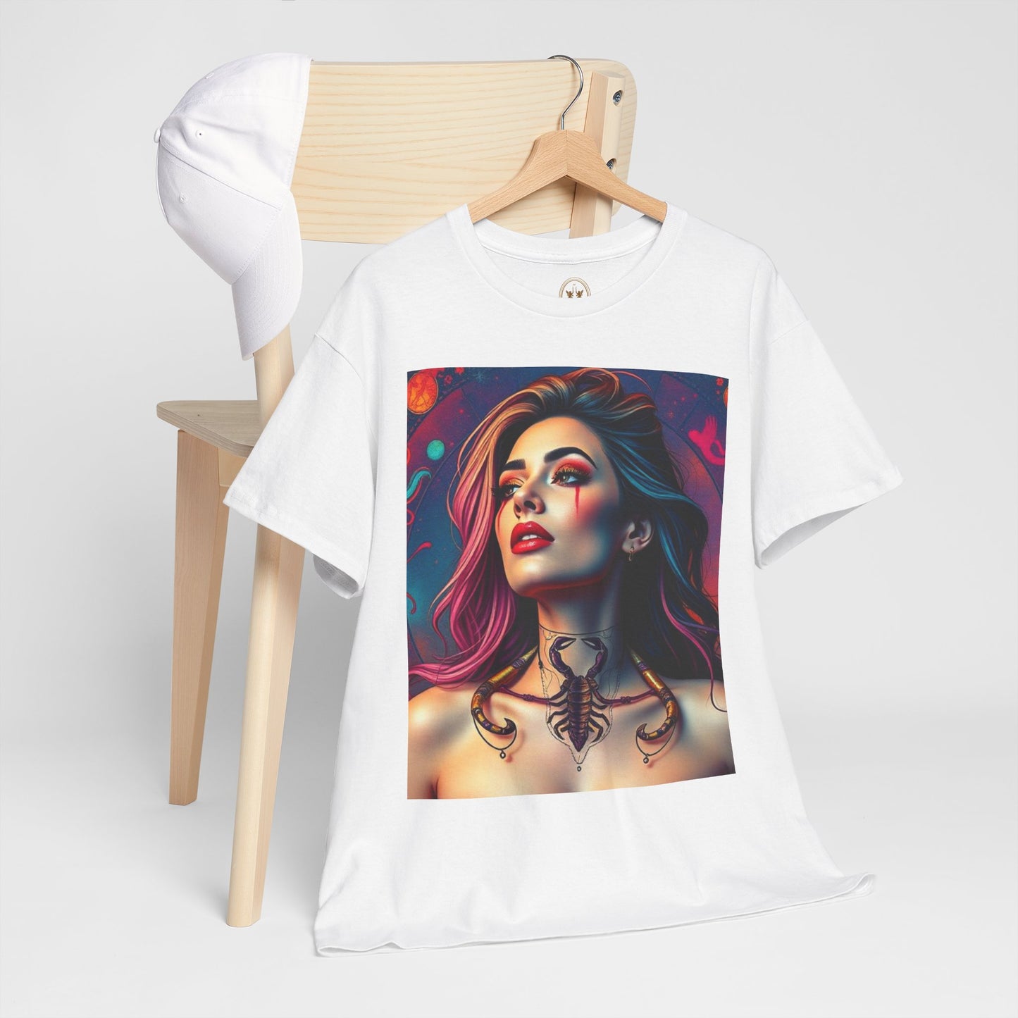 Unisex Heavy Cotton T-Shirt, Scorpio, Zodiac v1, Sexy Art