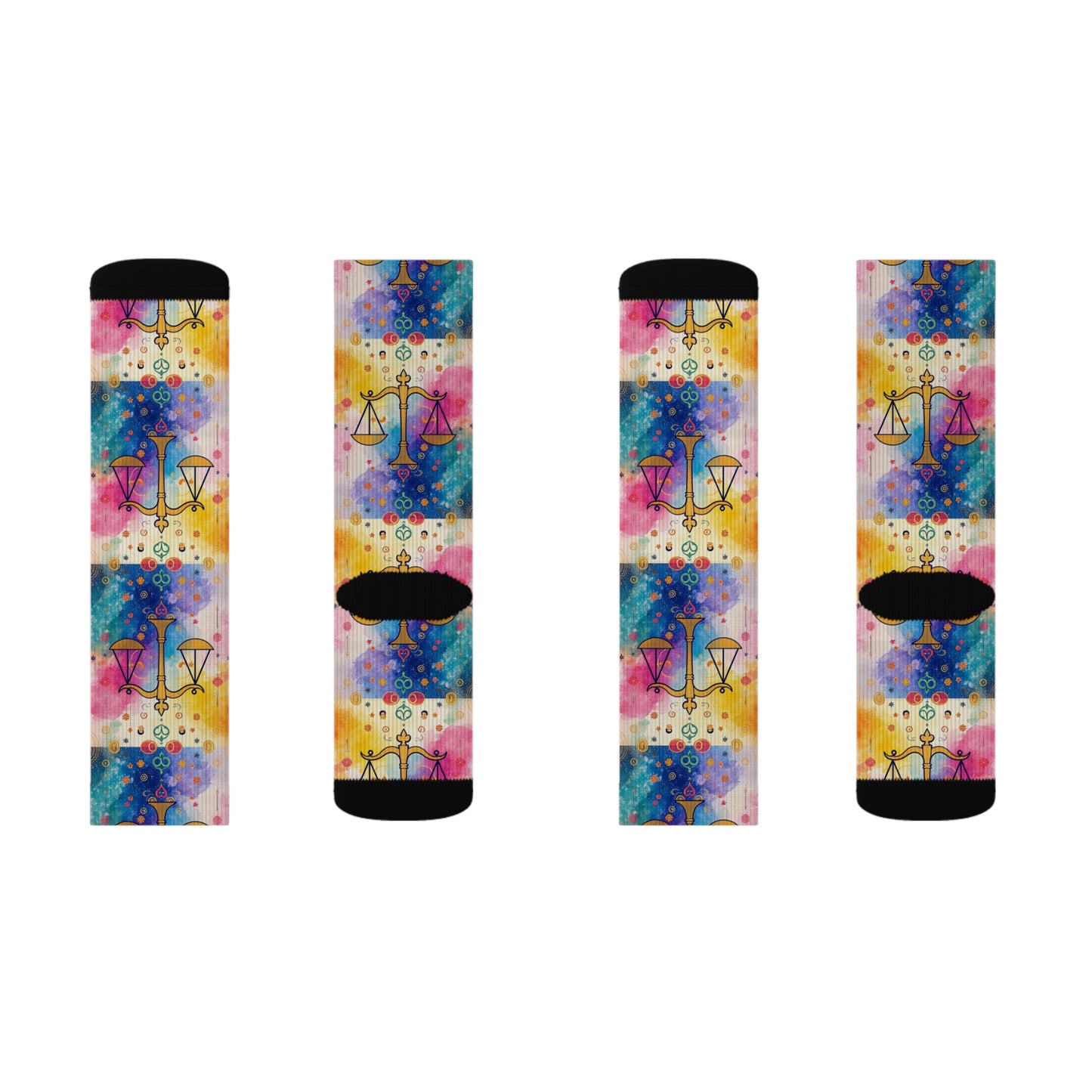 Sublimation Socks, Libra, Zodiac v2, Pattern