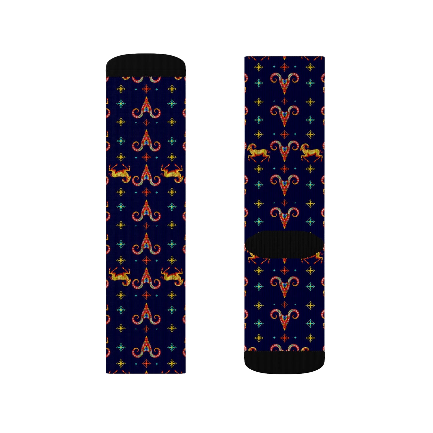 Sublimation Socks, Aries, Zodiac, Jewel Pattern