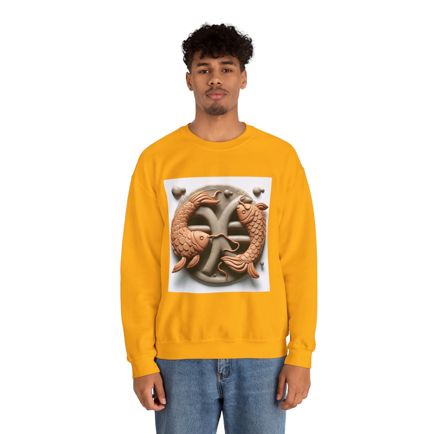 Unisex Heavy Blend™ Crewneck Sweatshirt,Two Fishes Pisces Zodiac Design