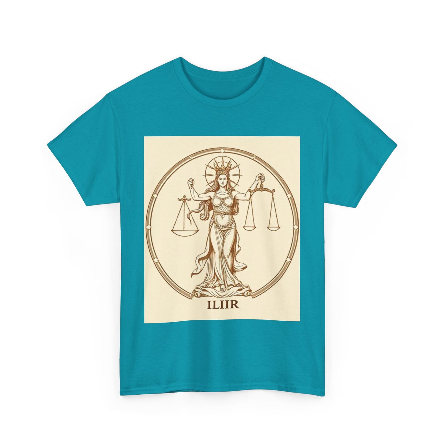 Unisex Heavy Cotton T-Shirt, Libra Goddess, Zodiac Design