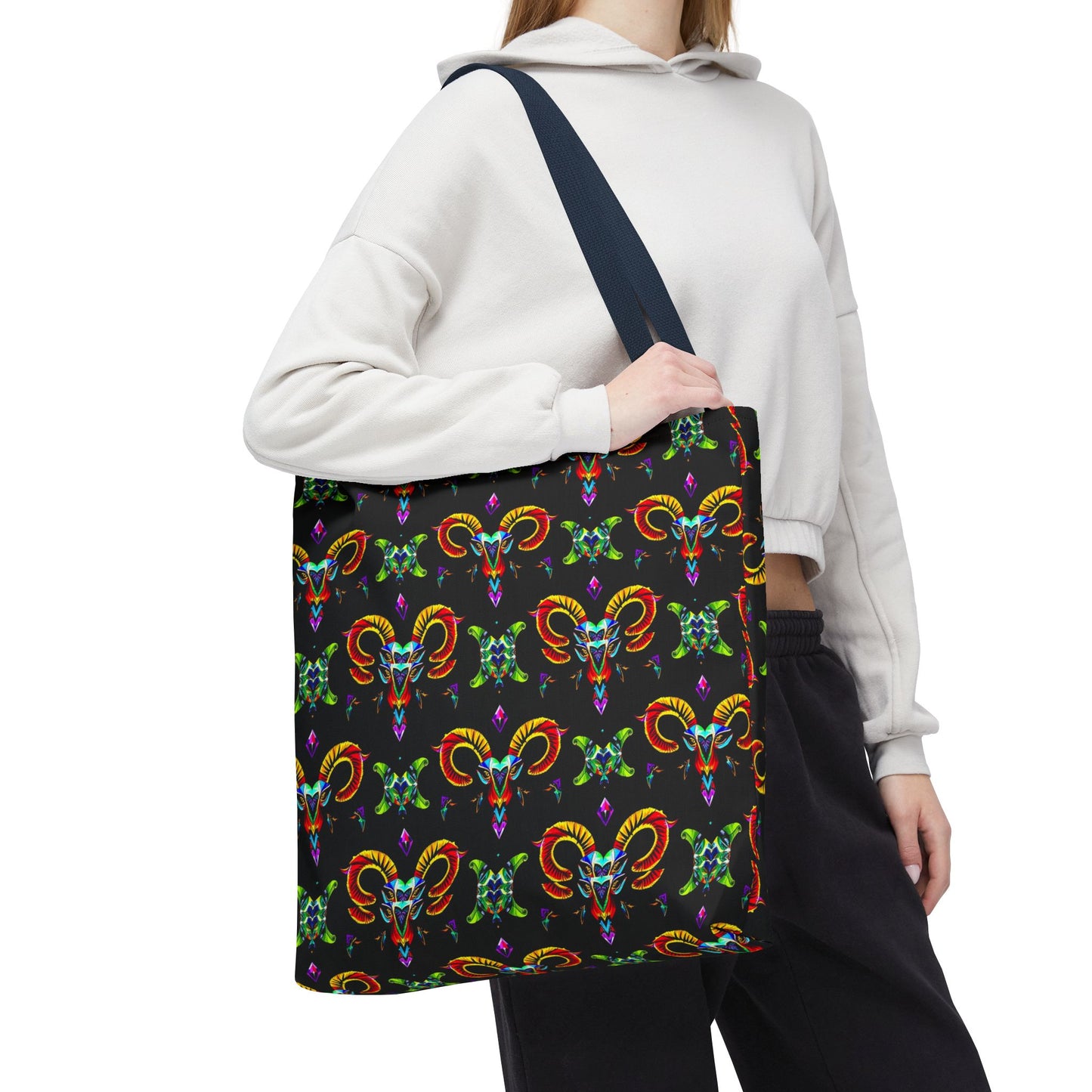Tote Bag (AOP), Aries, Zodiac, Jewel Pattern