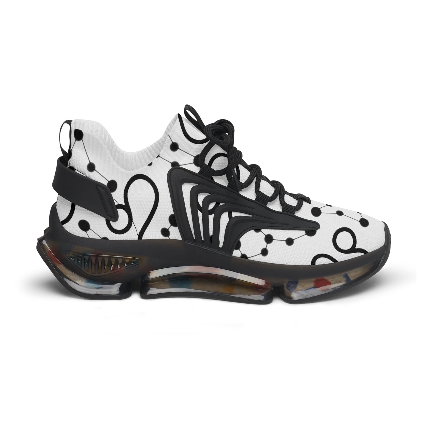 Women's Mesh Sneakers, Constellation & Symbol, Leo Zodiac Sign, AOP