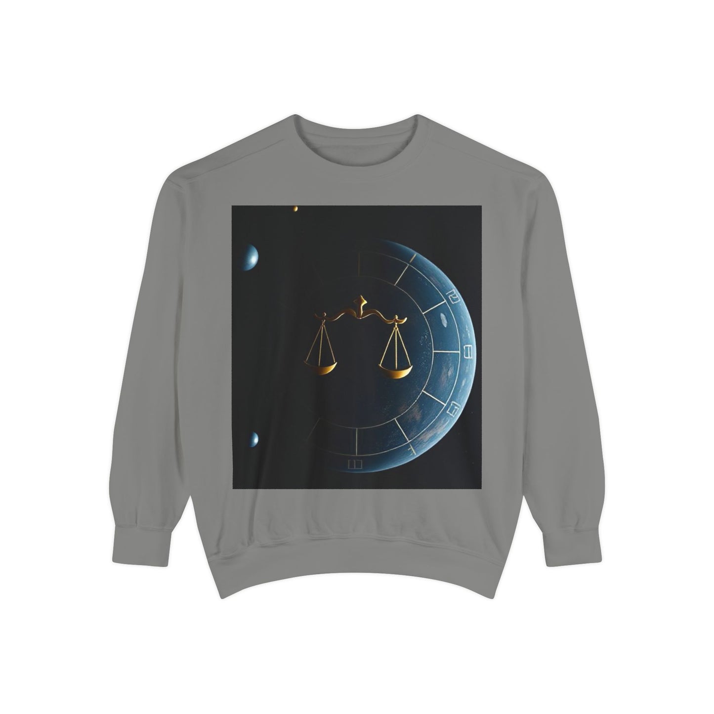 Garment-Dyed Sweatshirt, Unisex, Space Animal Design v1, Libra