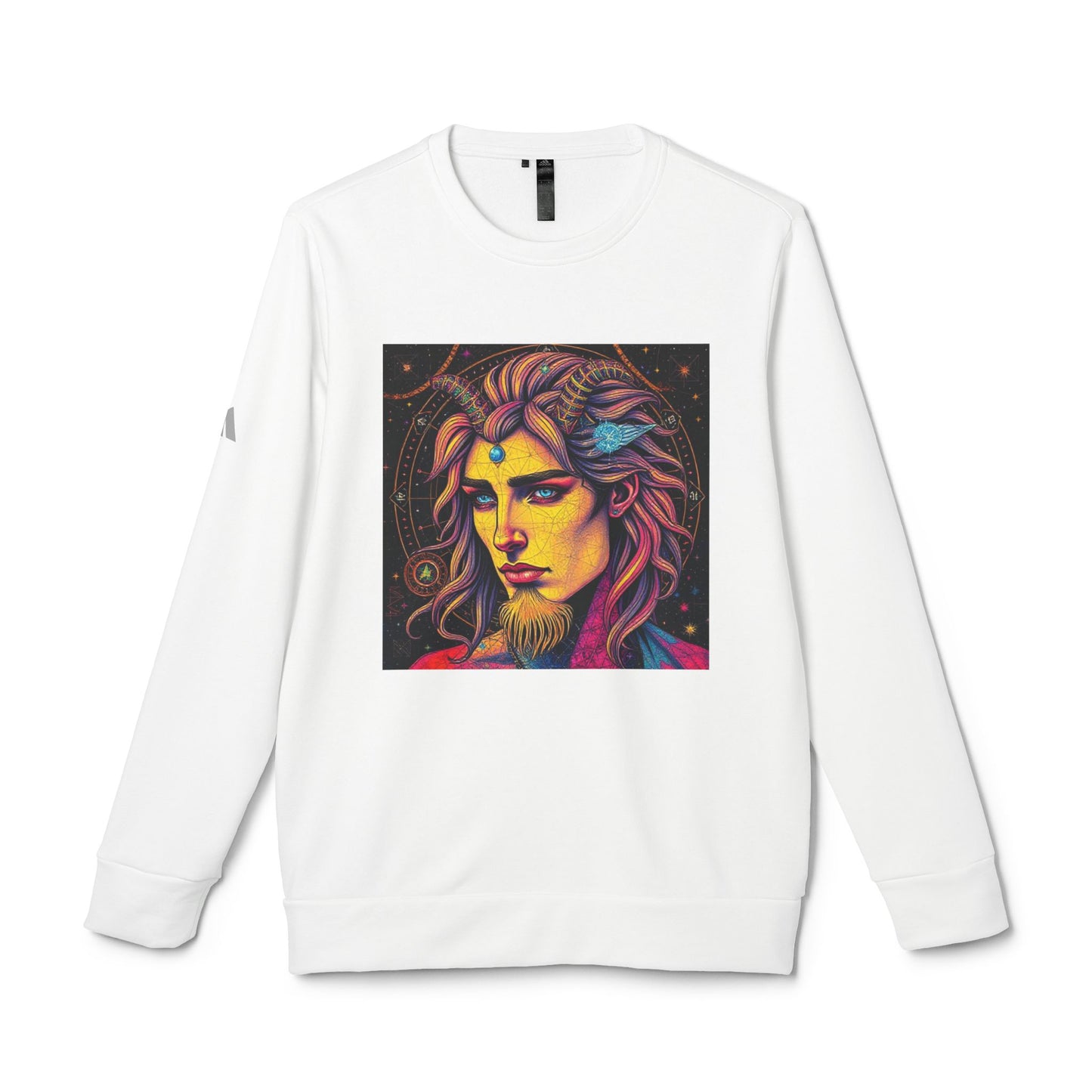 Adidas, Unisex Fleece Crewneck Sweatshirt, Aquarius, Pop Art v1, Zodiac