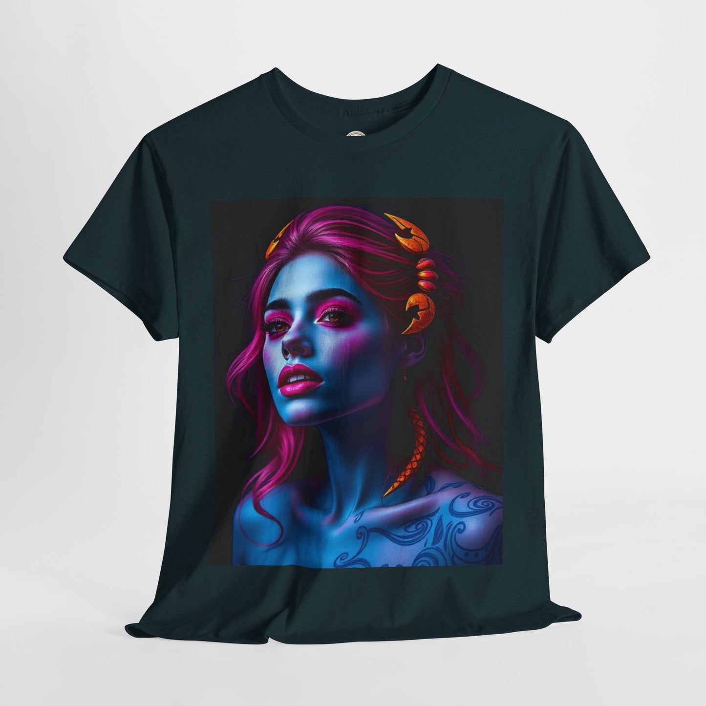 Unisex Heavy Cotton T-Shirt, Scorpio, Zodiac, Sexy Art