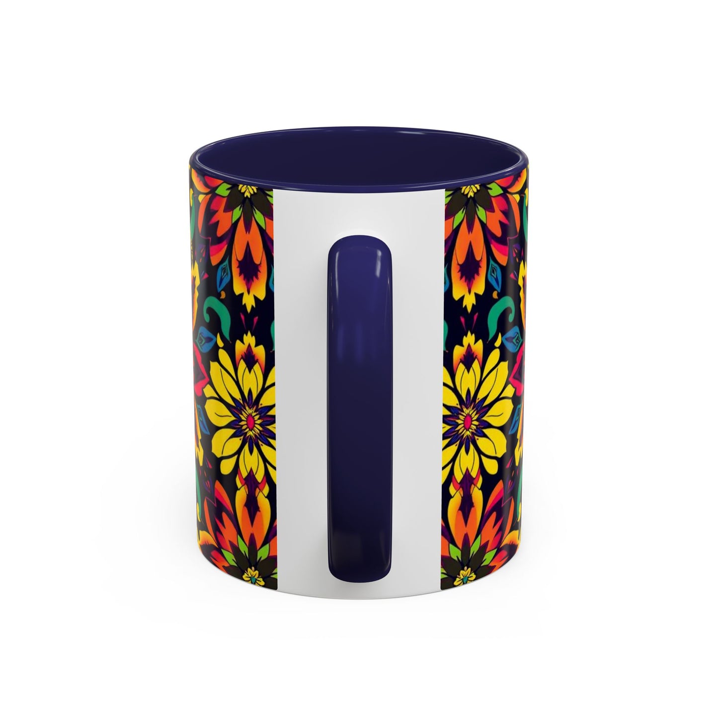 Accent Coffee Mug, Capricorn, Zodiac v4, Flower Pattern, (11, 15oz)