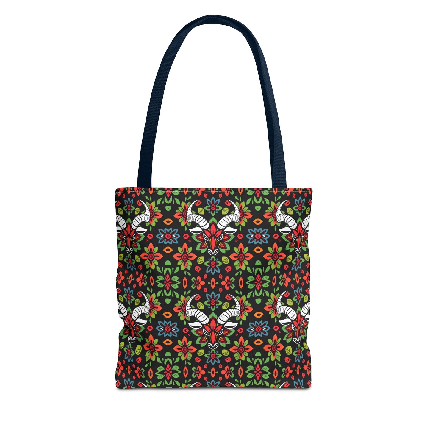 Tote Bag (AOP), Taurus, Zodiac v1, Flower Pattern