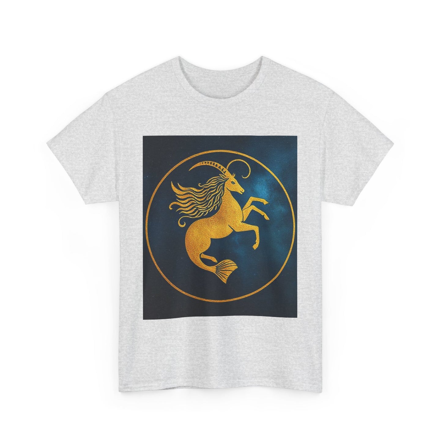 Unisex Heavy Cotton T-Shirt, Capricorn Animal v4, Symbol, Zodiac Design