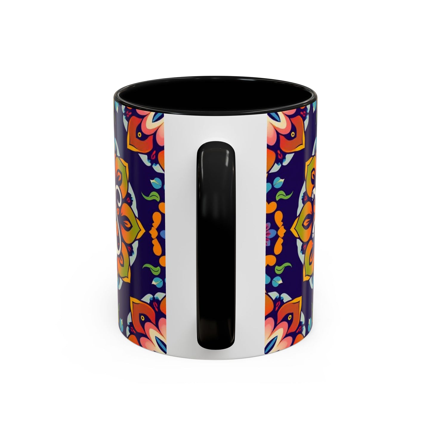 Accent Coffee Mug, Virgo, Zodiac v4. Flower Pattern, (11, 15oz)