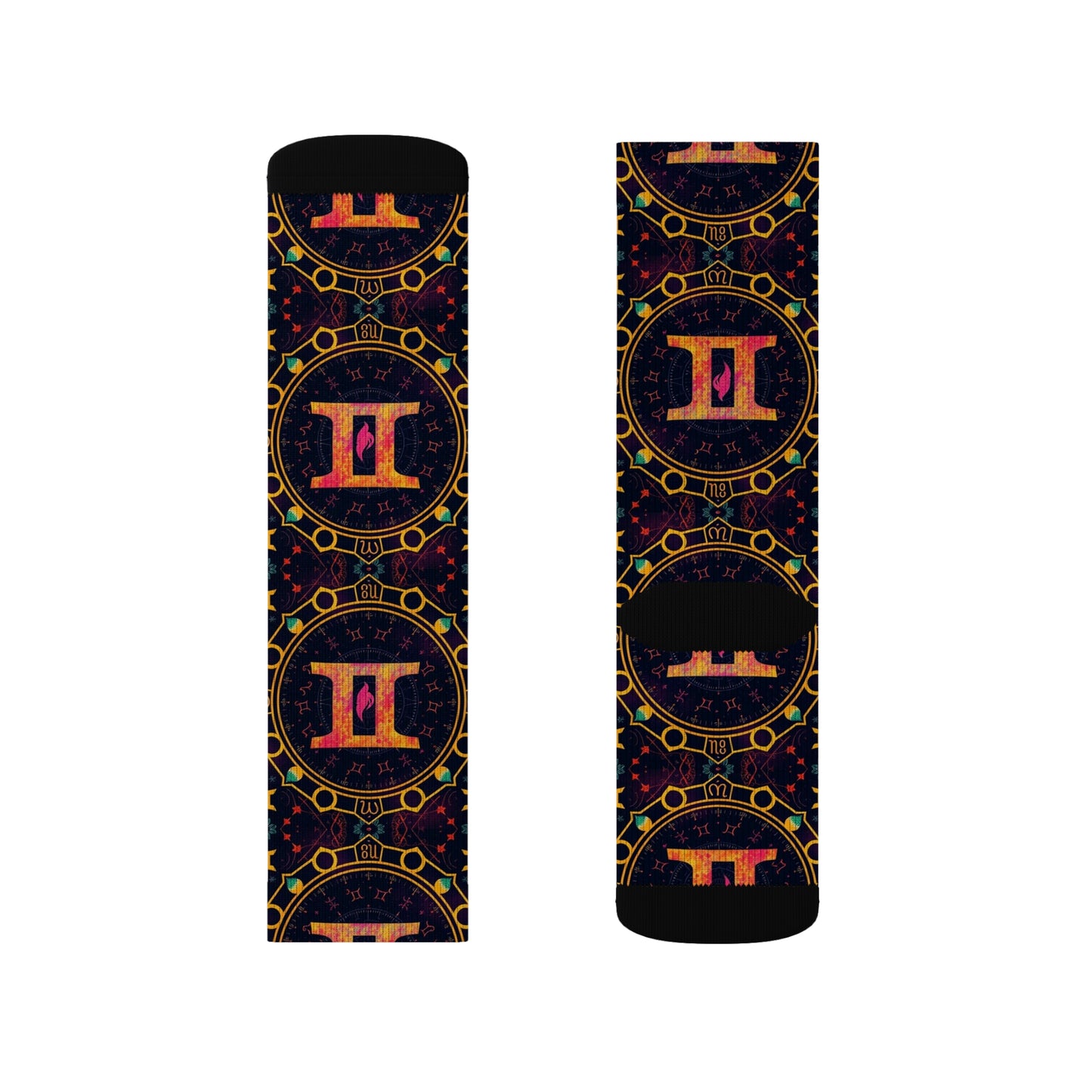 Sublimation Socks, Gemini, Zodiac v2, Pattern