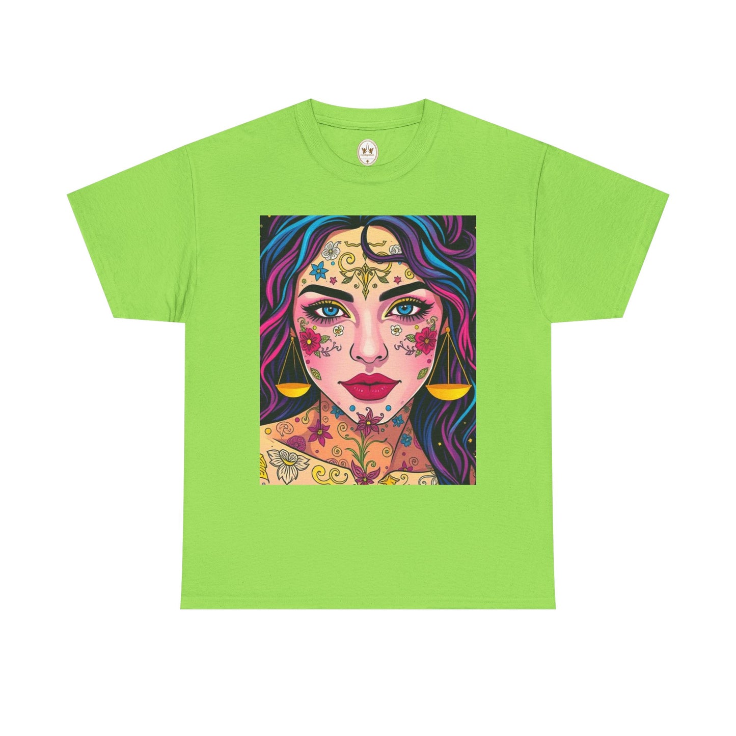 Unisex Heavy Cotton T-Shirt, Libra, Zodiac v4, Sexy Art