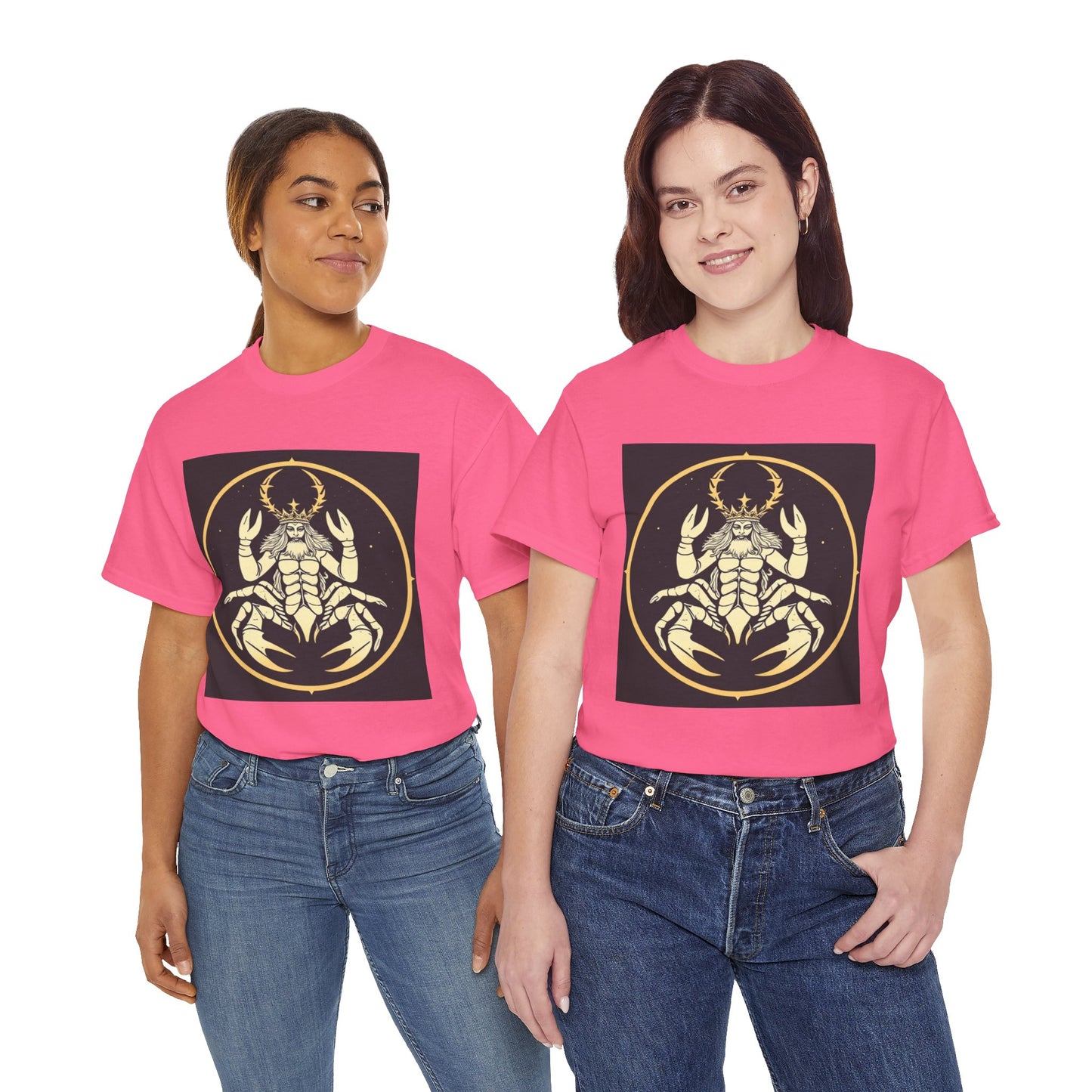 Unisex Heavy Cotton T-Shirt, Scorpio King, Print Art, Zodiac Design