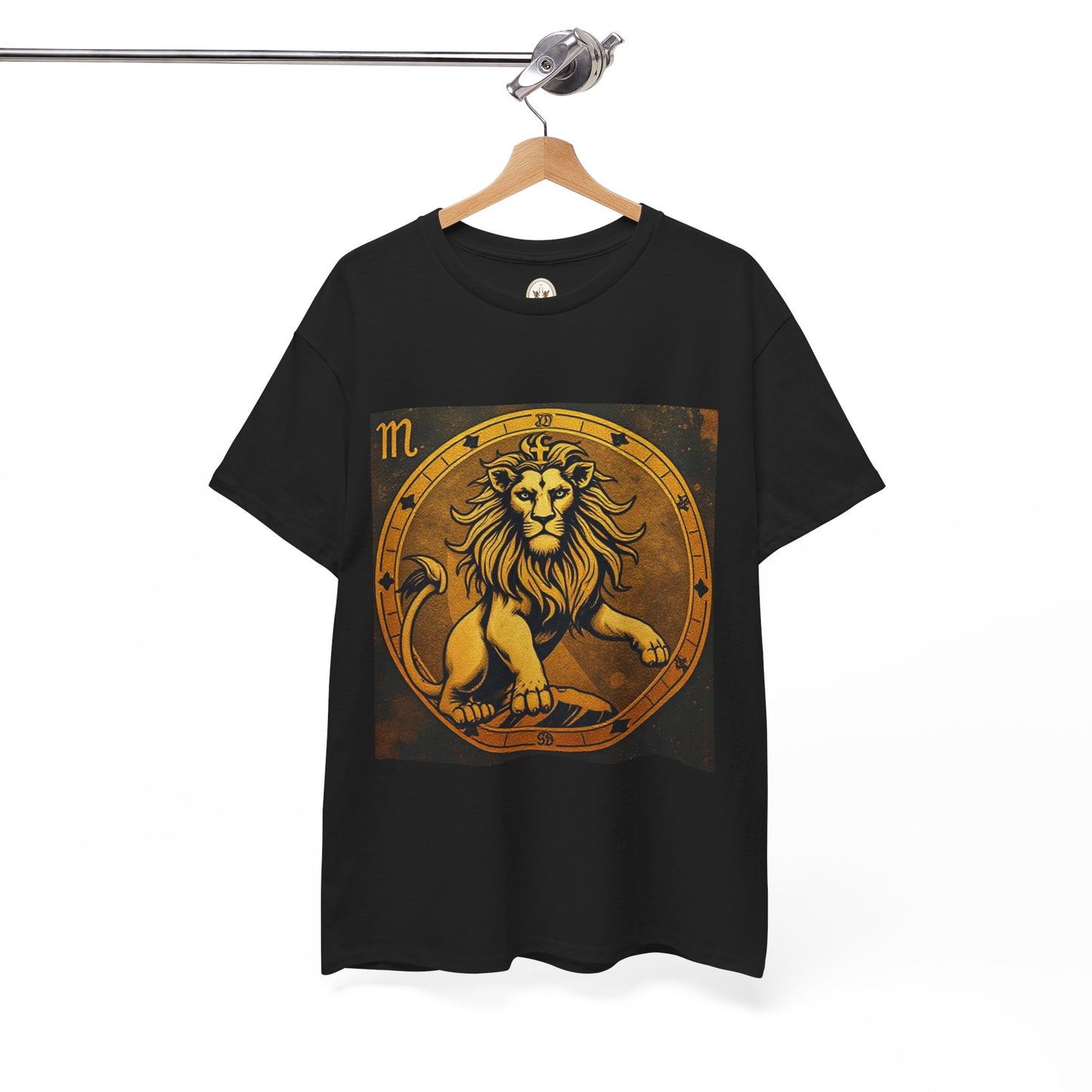 Unisex Heavy Cotton T-Shirt, Gold Lion v1, Leo Zodiac Design