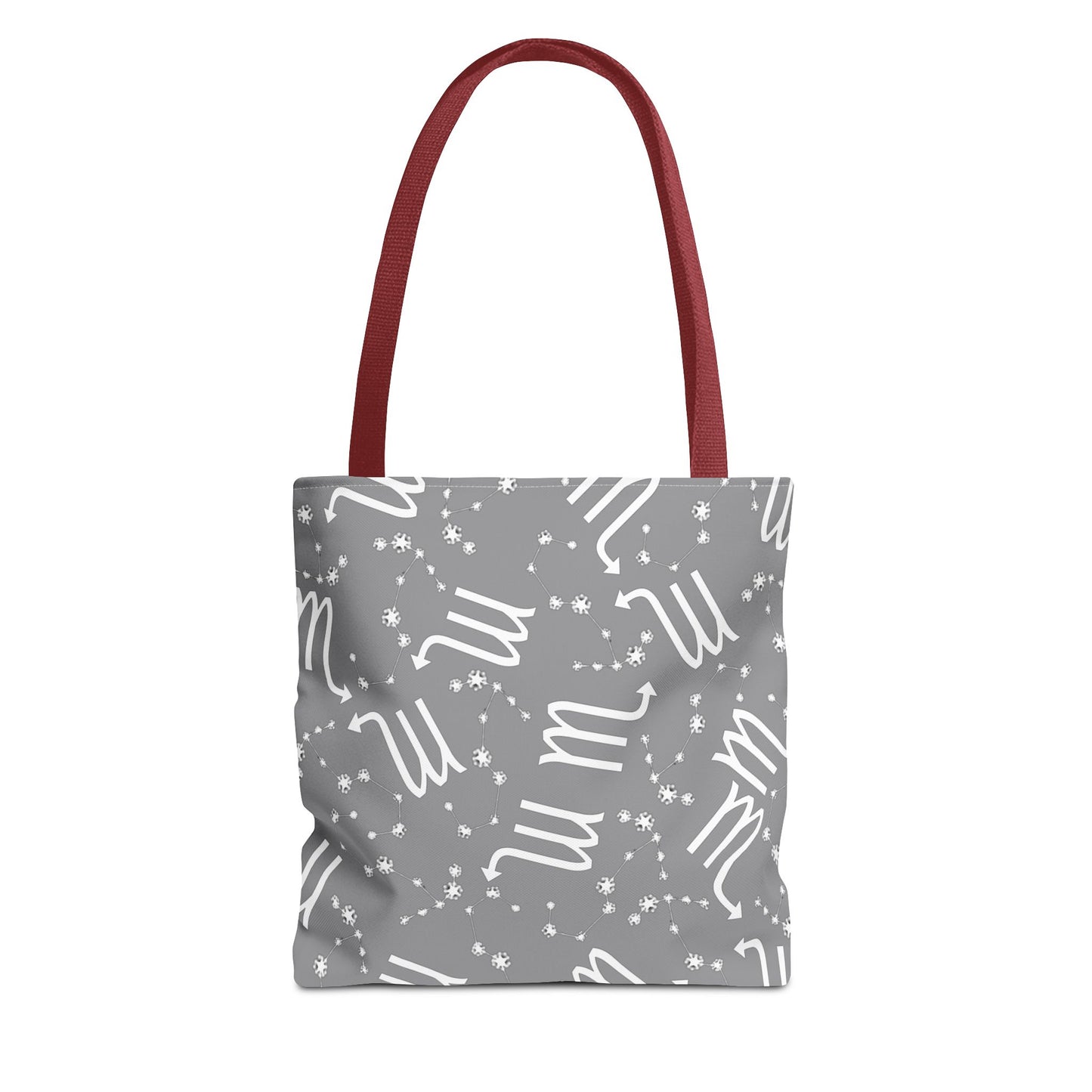 Tote Bag, Scorpio Zodiac Sign, AOP, (Grey, White)