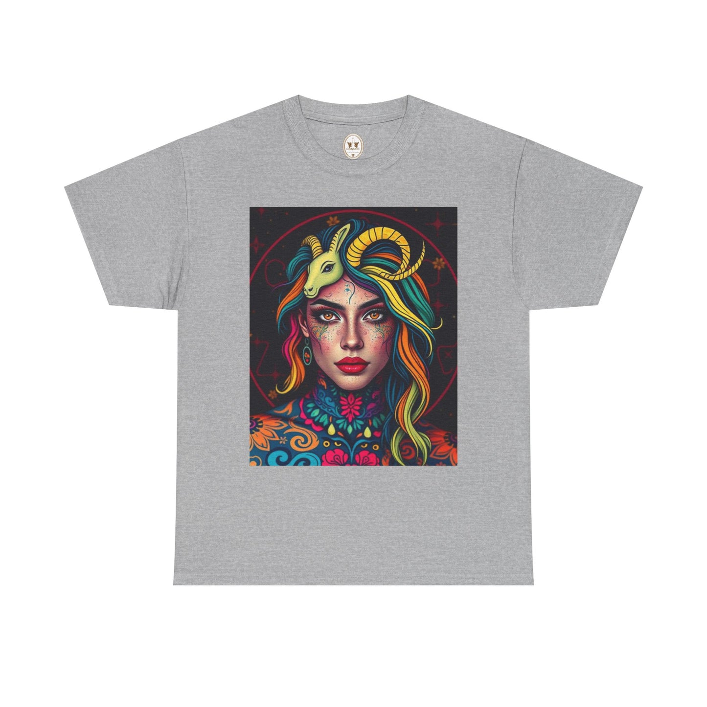 Unisex Heavy Cotton T-Shirt, Capricorn, Zodiac v2, Sexy Art