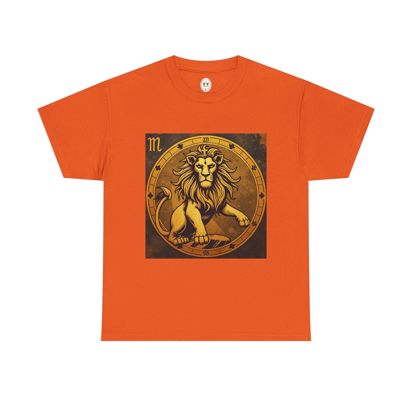Unisex Heavy Cotton T-Shirt, Gold Lion v1, Leo Zodiac Design