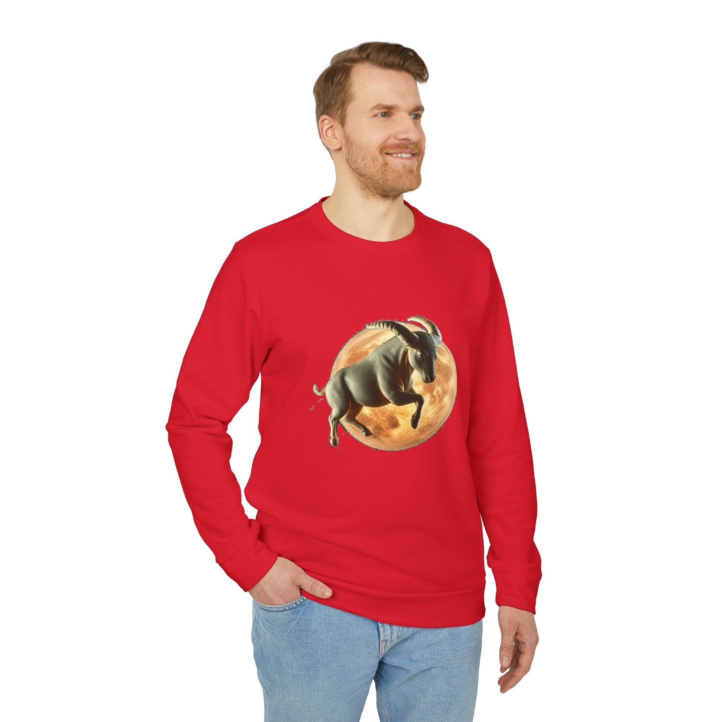 Adidas, Unisex Fleece Crewneck Sweatshirt, Taurus, Planet Animal, Zodiac