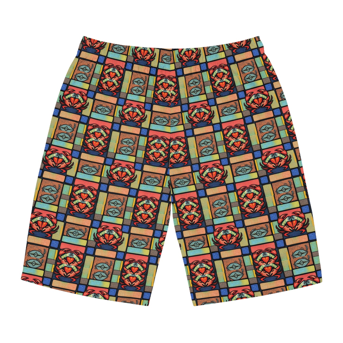 Men's Board Shorts, (AOP), Cancer, Zodiac, Shape Pattern