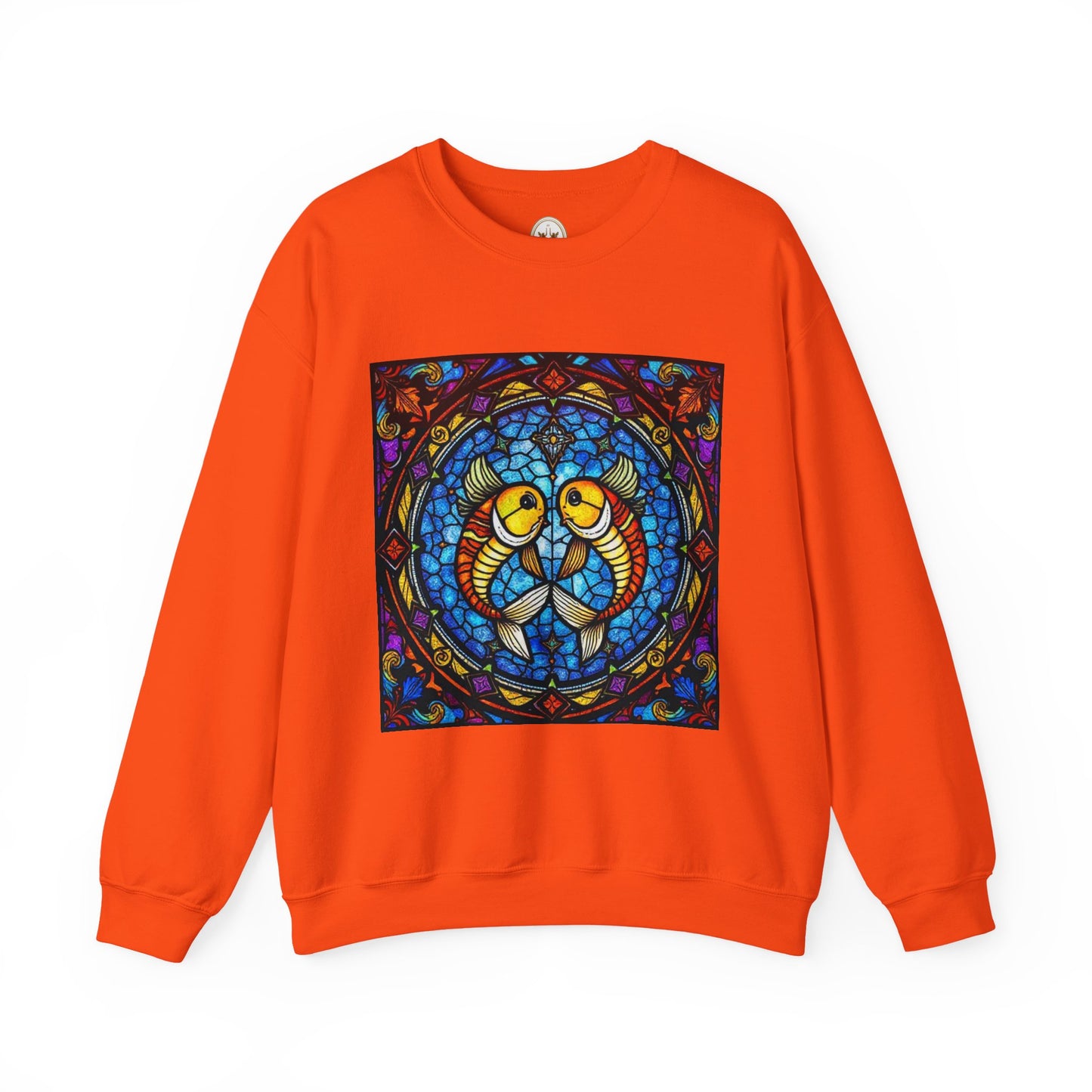 Unisex Heavy Blend™ Crewneck Sweatshirt, Glass 1, Pisces Zodiac Design