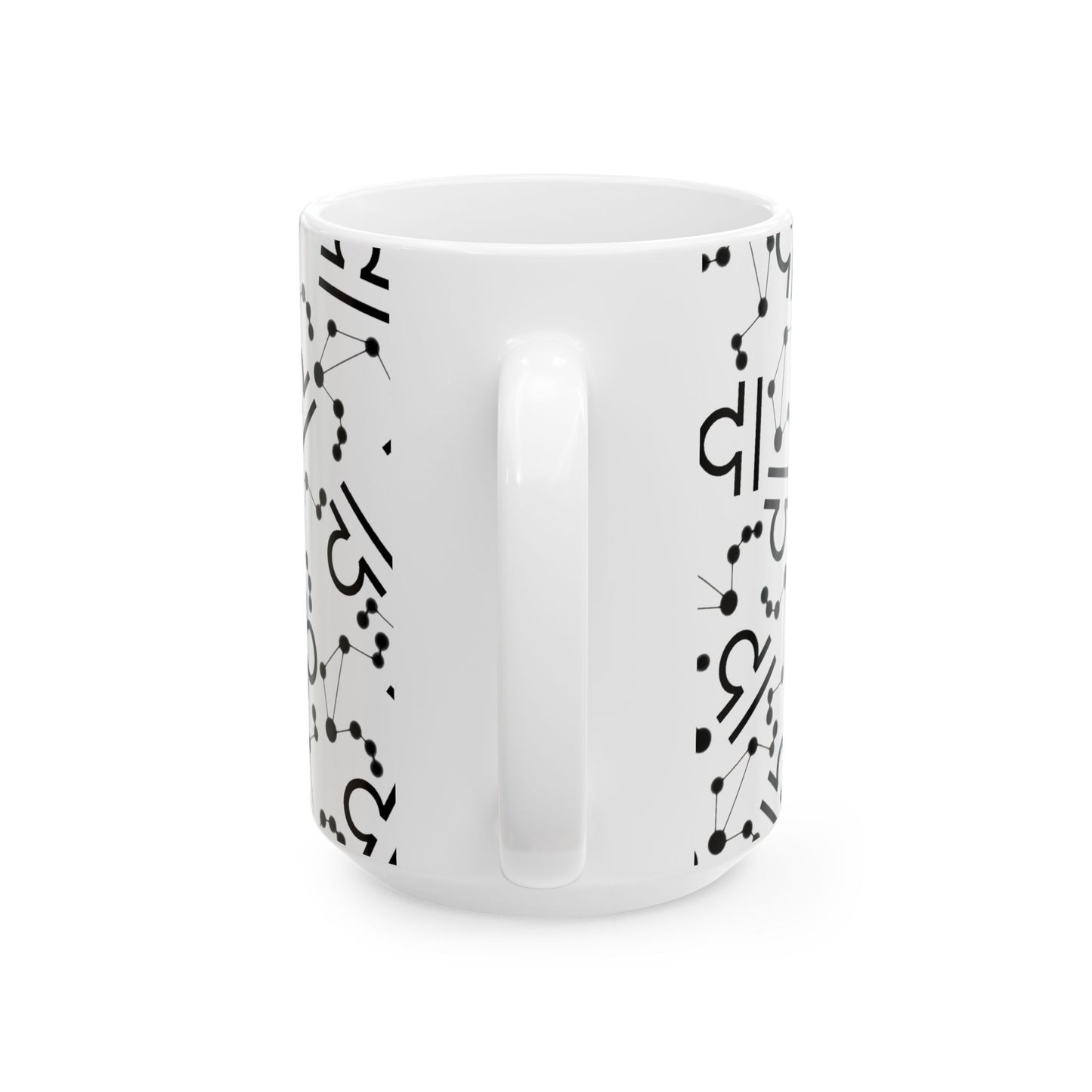 Ceramic Mug, (11oz, 15oz), Ceramic Coffee Mug, AOP, Constellation & Symbol, Libra Zodiac Design