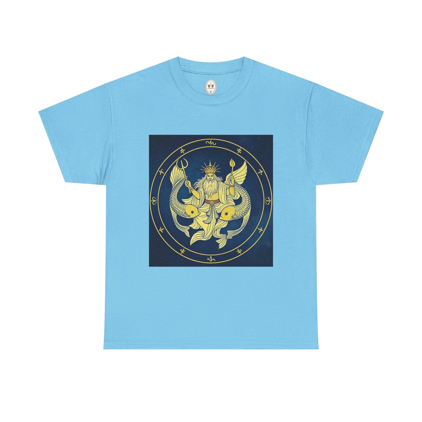 Unisex Heavy Cotton T-Shirt, King of Pisces, Zodiac Design