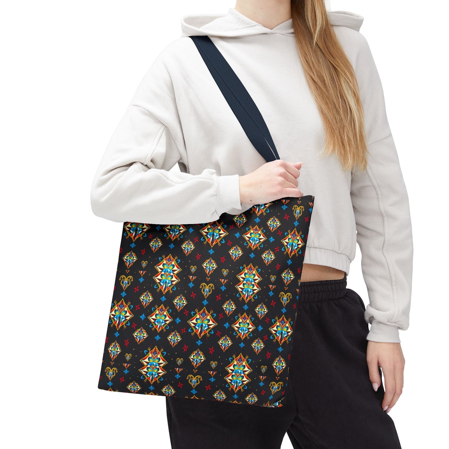 Tote Bag (AOP), Sagittarius, Zodiac v1, Jewel Pattern