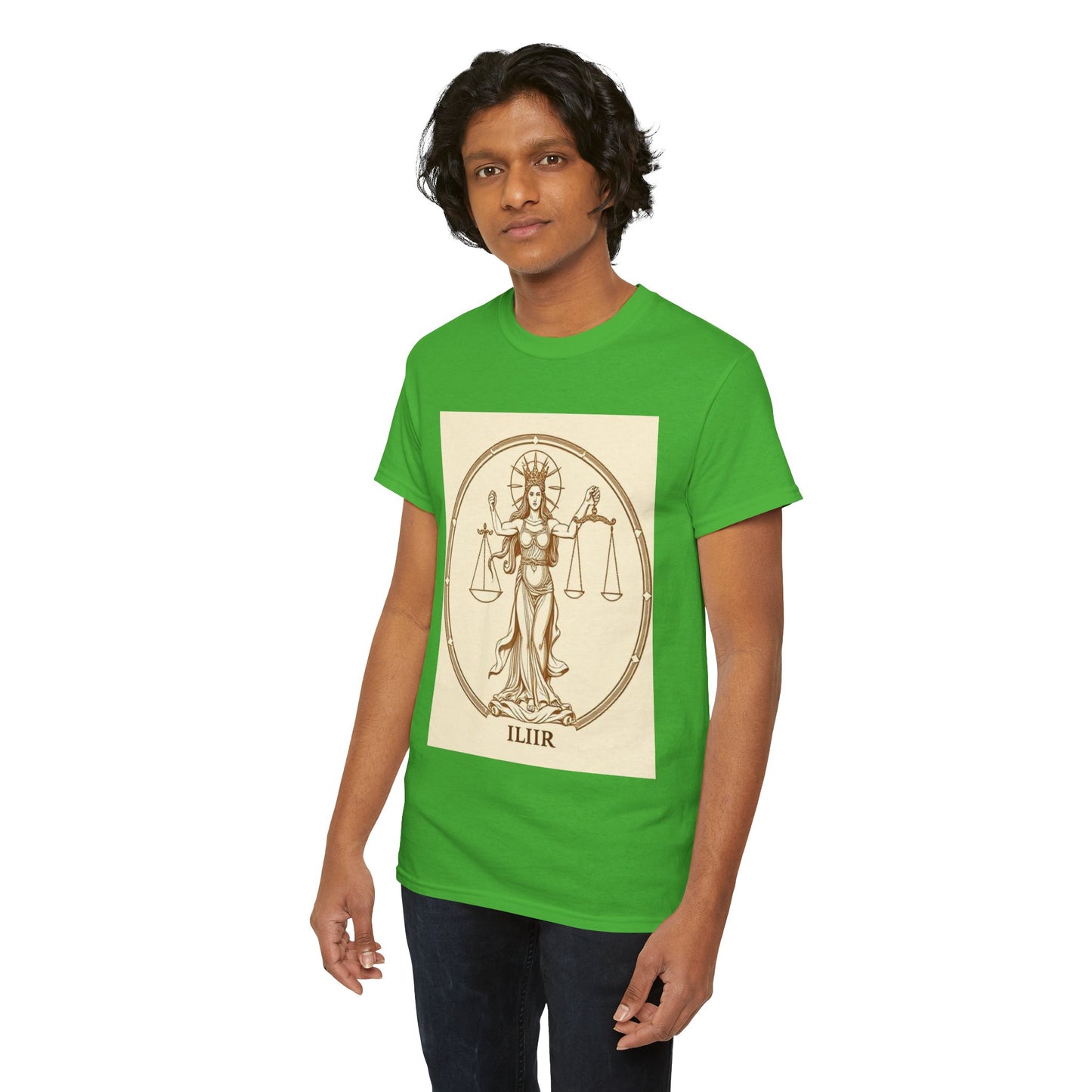 Unisex Heavy Cotton T-Shirt, Libra Goddess v1, Zodiac Design
