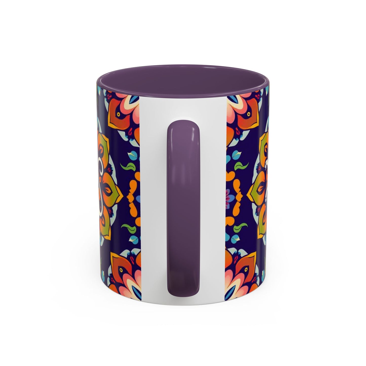 Accent Coffee Mug, Virgo, Zodiac v4. Flower Pattern, (11, 15oz)
