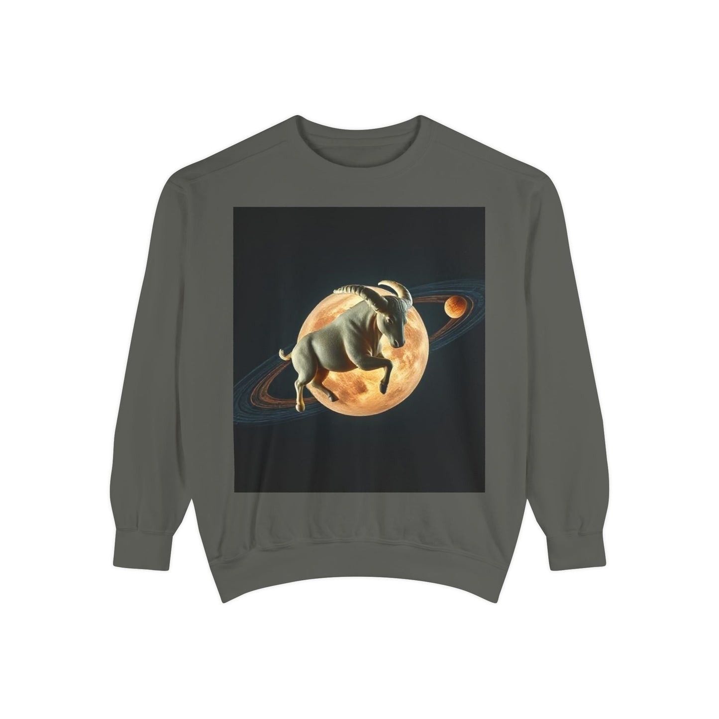 Garment-Dyed Sweatshirt, Unisex, Space Animal Design v1, Taurus