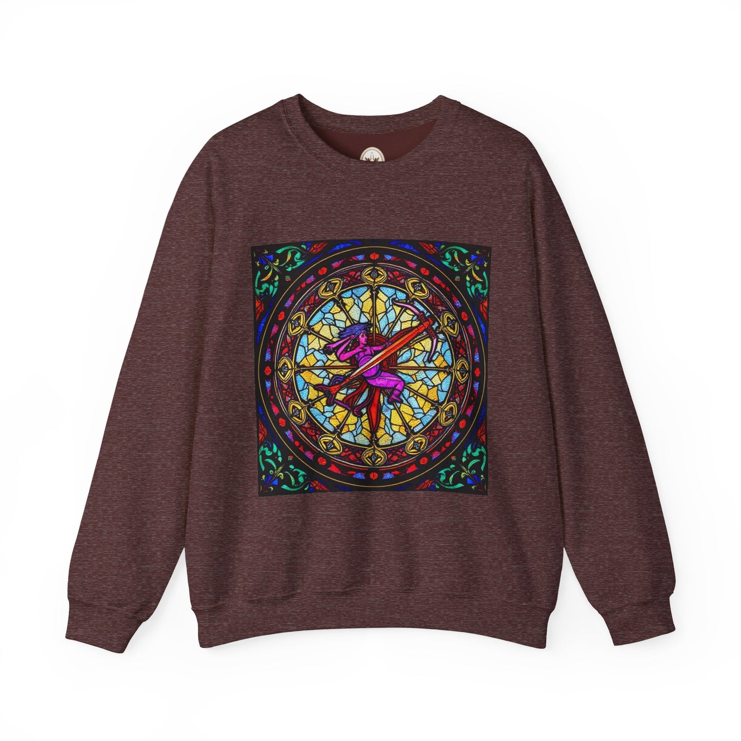 Unisex Heavy Blend™ Crewneck Sweatshirt, Glass 1, Sagittarius Zodiac Design