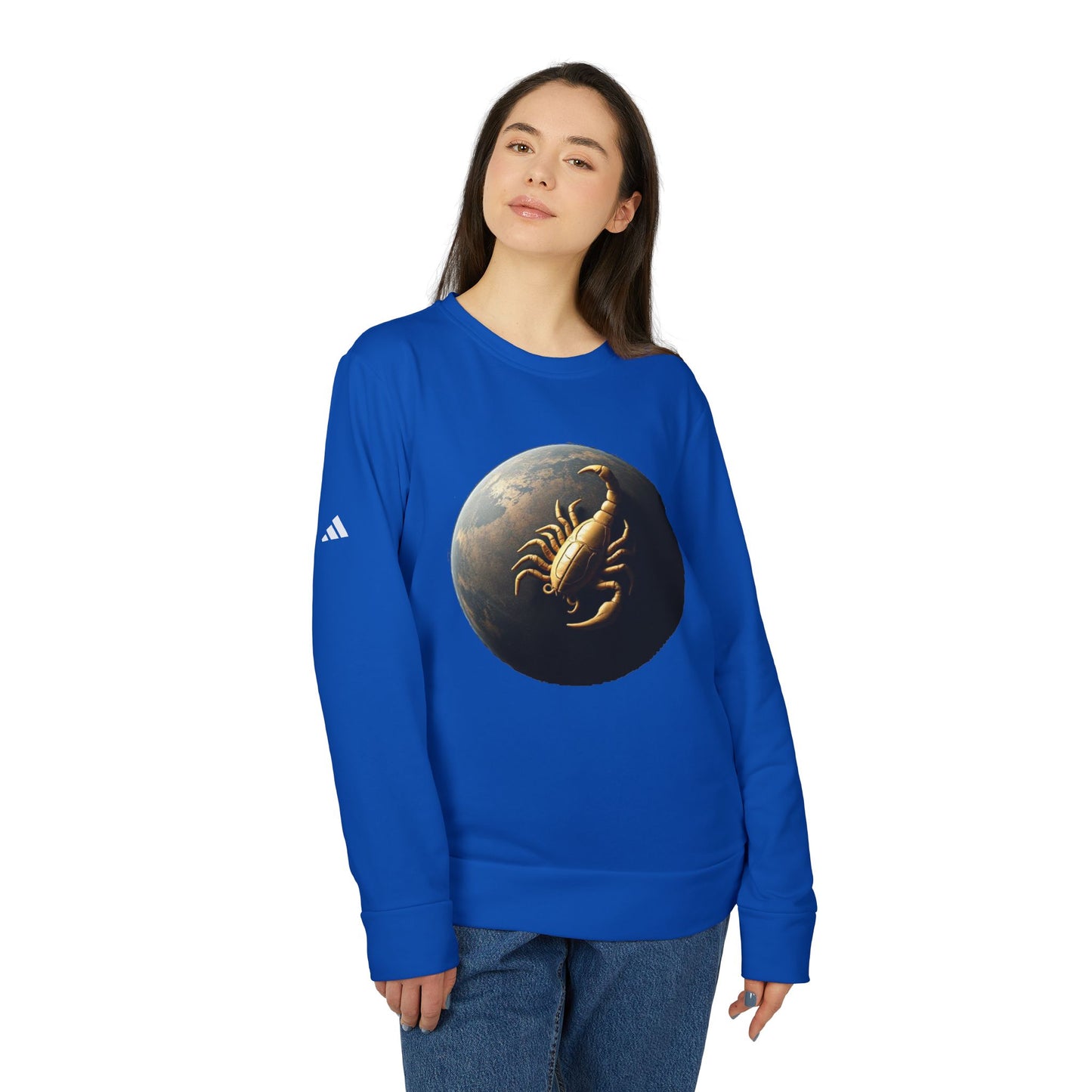Adidas, Unisex Fleece Crewneck Sweatshirt, Scorpio, Planet Animal, Zodiac