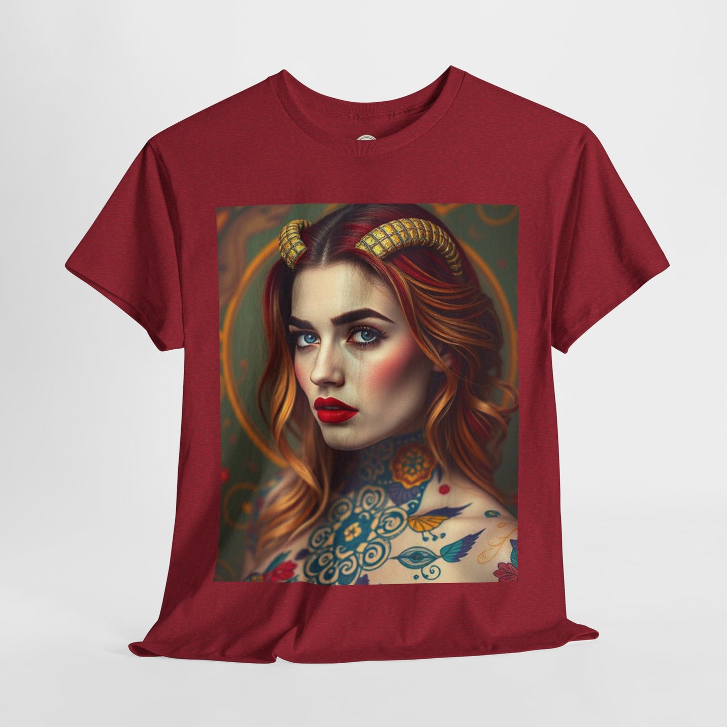 Unisex Heavy Cotton T-Shirt, Capricorn, Zodiac v3, Sexy Art