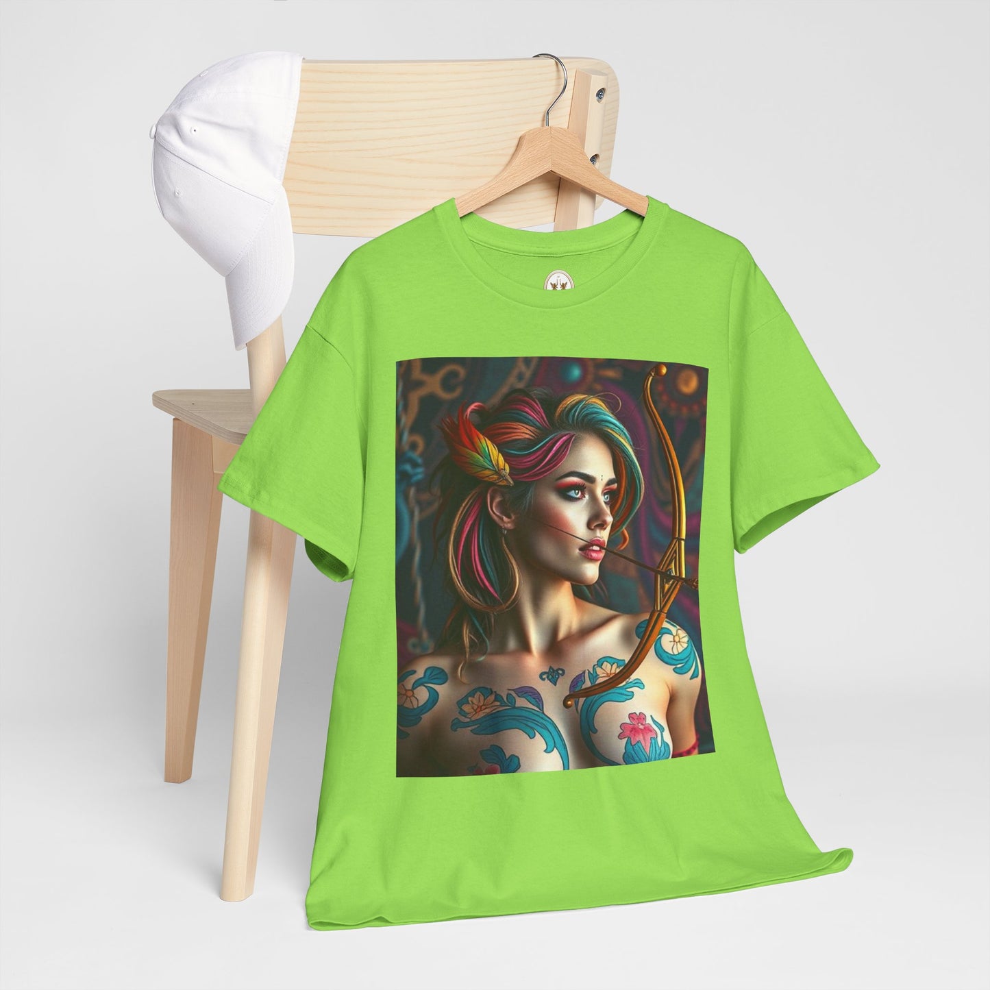 Unisex Heavy Cotton T-Shirt, Sagittarius, Zodiac v1, Sexy Art