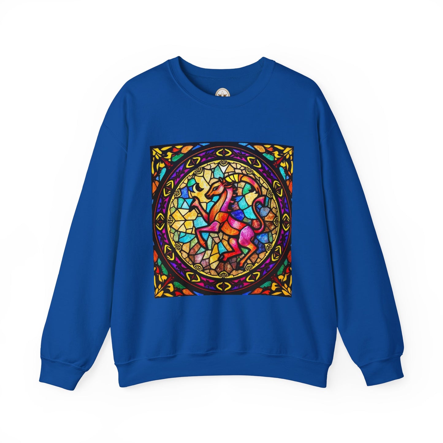 Unisex Heavy Blend™ Crewneck Sweatshirt, Glass, Aries Zodiac Design
