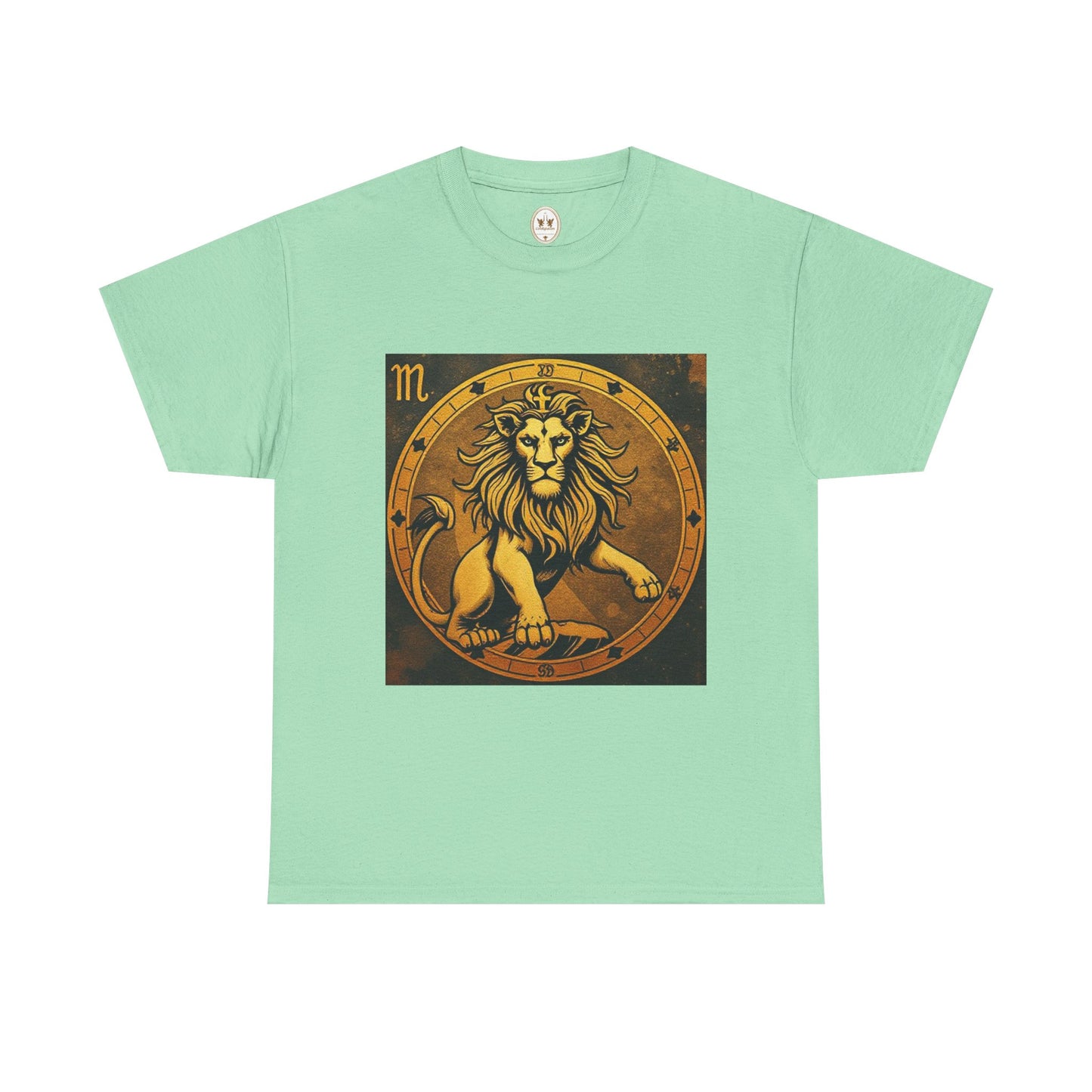 Unisex Heavy Cotton T-Shirt, Gold Lion, Leo Zodiac Design