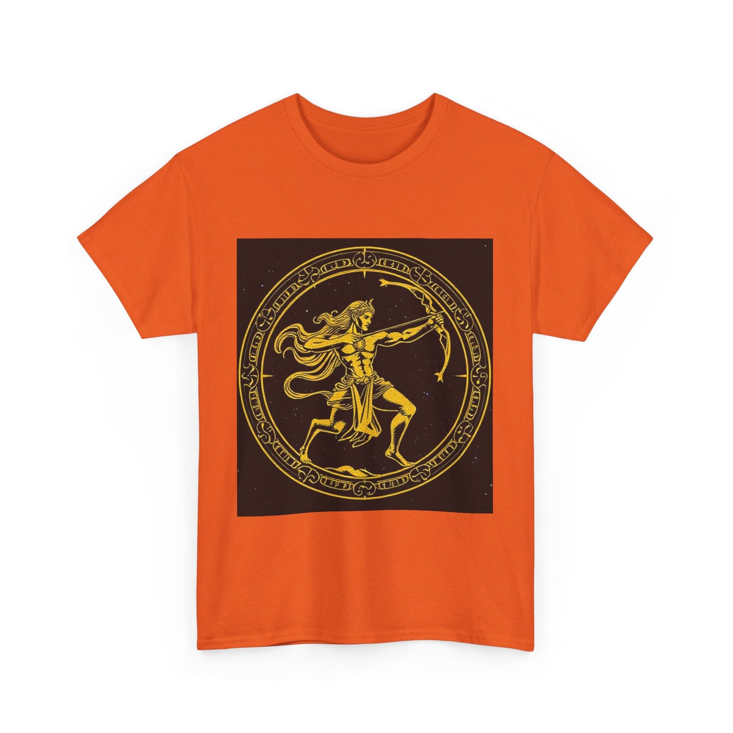 Unisex Heavy Cotton T-Shirt, Mythical Faun/Satyr, Sagittarius Zodiac Design