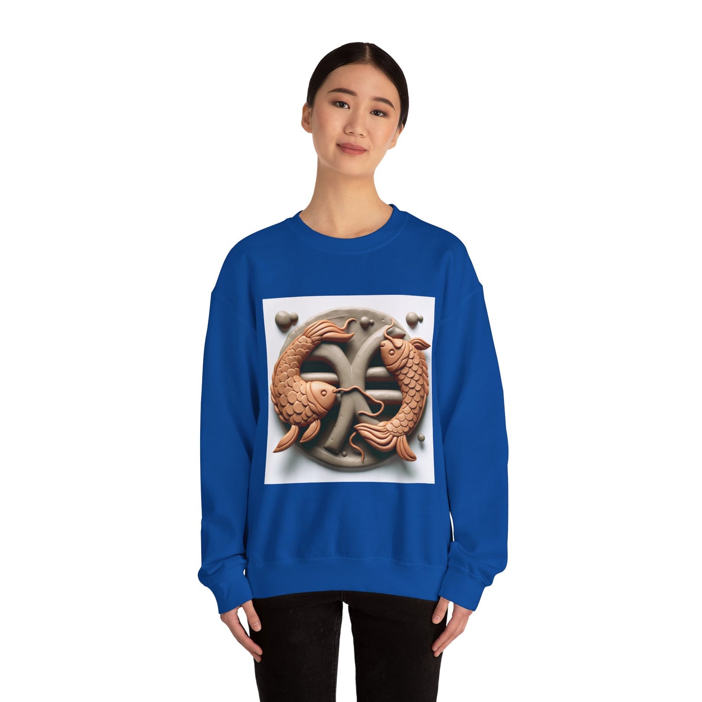 Unisex Heavy Blend™ Crewneck Sweatshirt,Two Fishes Pisces Zodiac Design