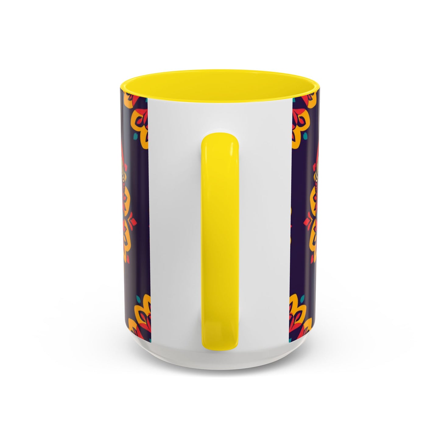 Accent Coffee Mug, Taurus, Zodiac v4. Flower Pattern, (11, 15oz)