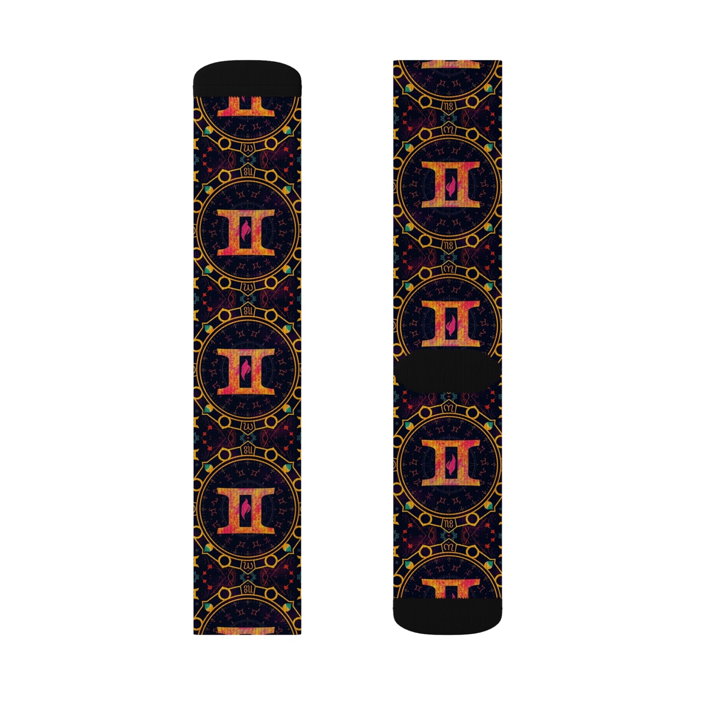 Sublimation Socks, Gemini, Zodiac v2, Pattern