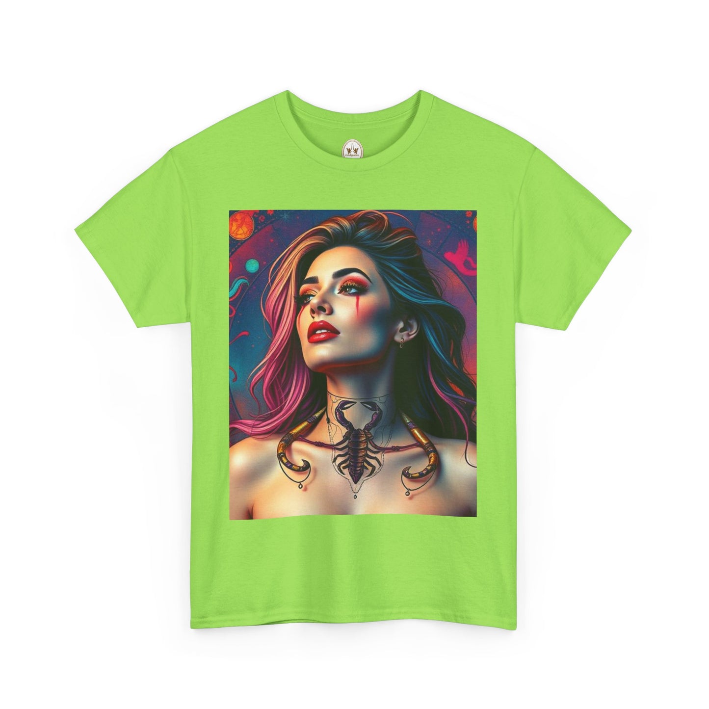 Unisex Heavy Cotton T-Shirt, Scorpio, Zodiac v1, Sexy Art